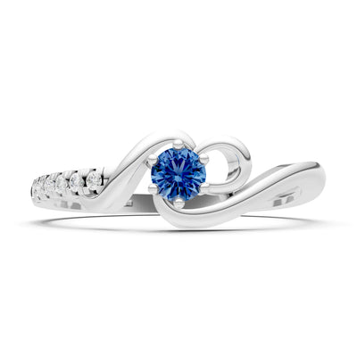 Twist Pavé Accent Tiny Solitaire Ring