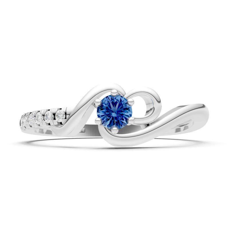 Twist Pavé Accent Tiny Solitaire Ring