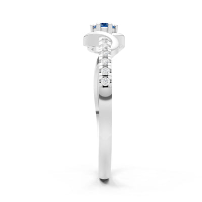Twist Pavé Accent Tiny Solitaire Ring