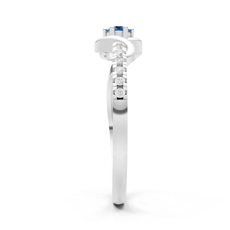 Twist Pavé Accent Tiny Solitaire Ring