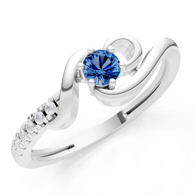 Twist Pavé Accent Tiny Solitaire Ring