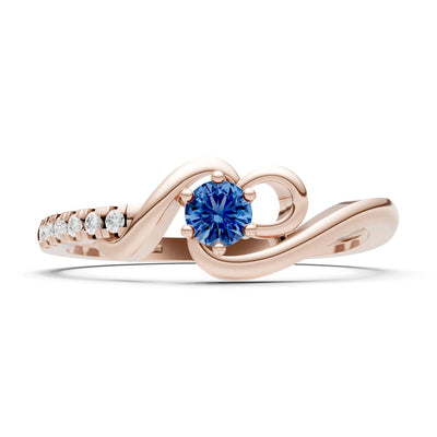 Twist Pavé Accent Tiny Solitaire Ring