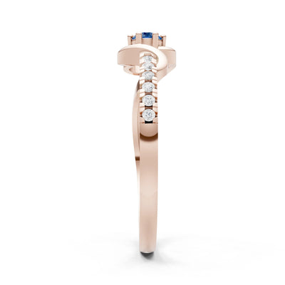 Twist Pavé Accent Tiny Solitaire Ring