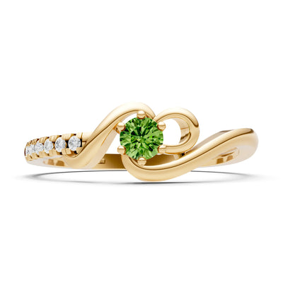Twist Pavé Accent Tiny Solitaire Ring