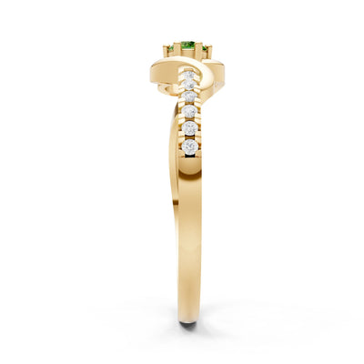 Twist Pavé Accent Tiny Solitaire Ring