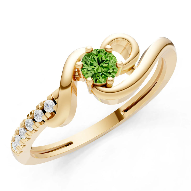 Twist Pavé Accent Tiny Solitaire Ring