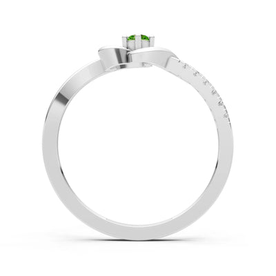 Twist Pavé Accent Tiny Solitaire Ring