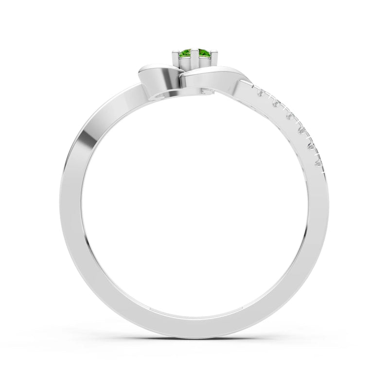 Twist Pavé Accent Tiny Solitaire Ring