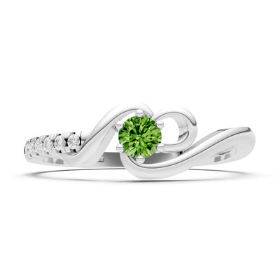 Twist Pavé Accent Tiny Solitaire Ring