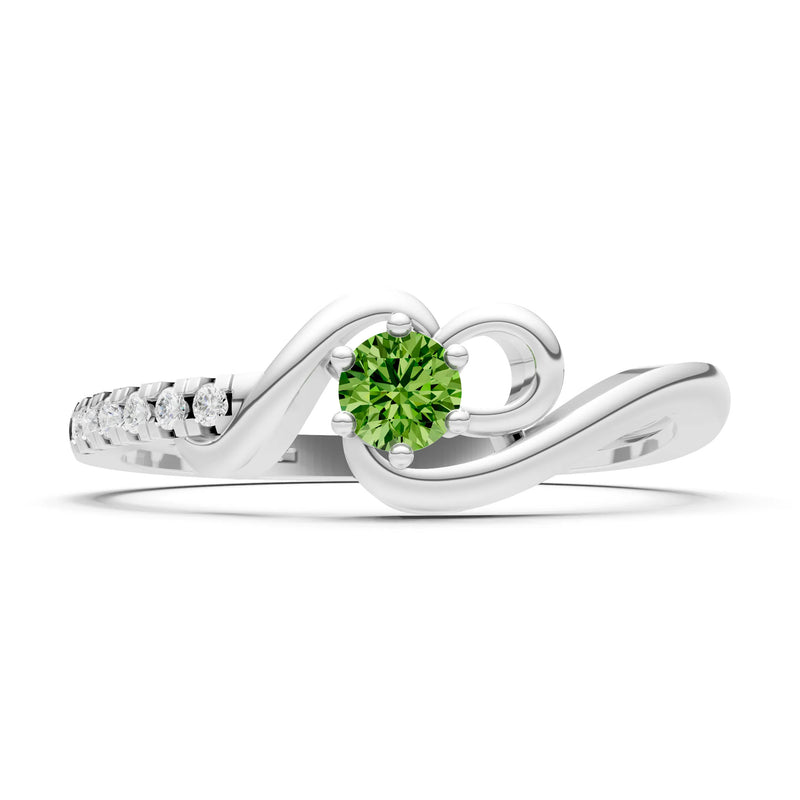 Twist Pavé Accent Tiny Solitaire Ring