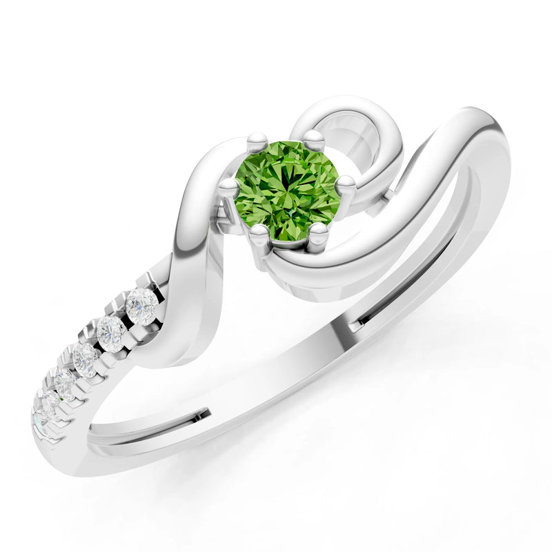 Twist Pavé Accent Tiny Solitaire Ring