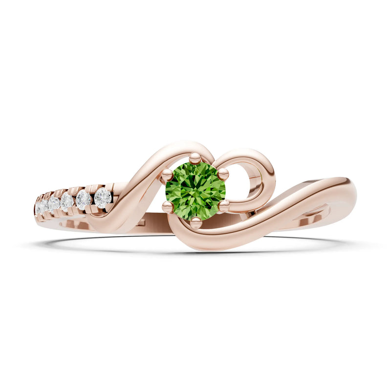 Twist Pavé Accent Tiny Solitaire Ring