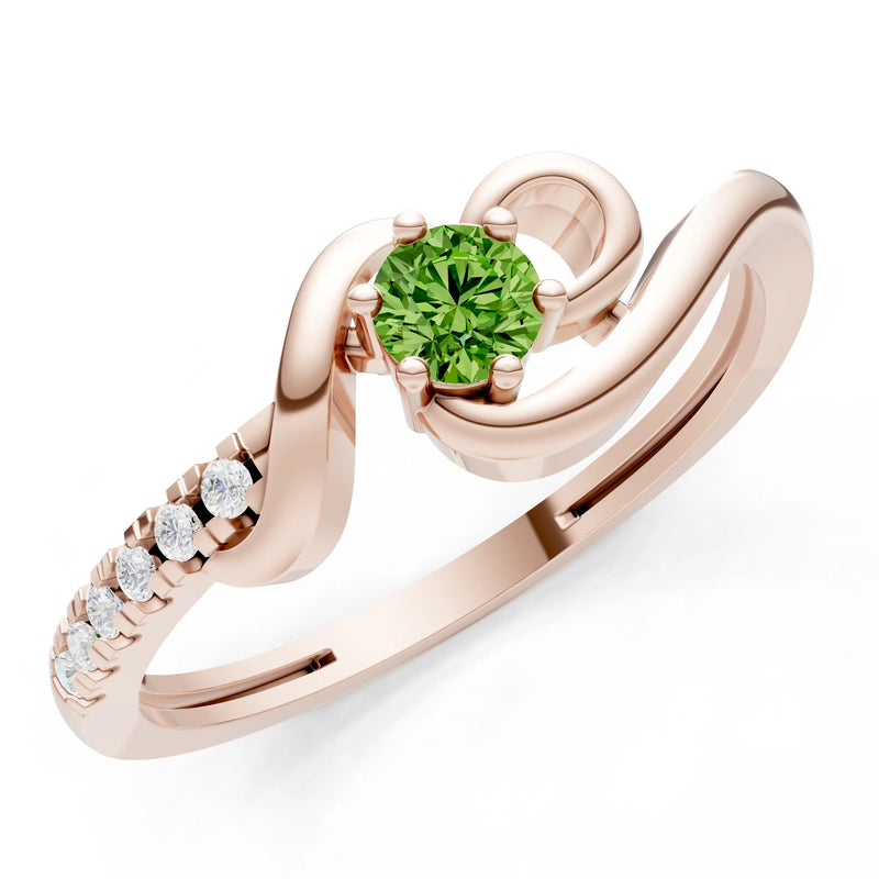 Twist Pavé Accent Tiny Solitaire Ring