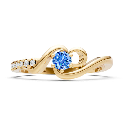 Twist Pavé Accent Tiny Solitaire Ring