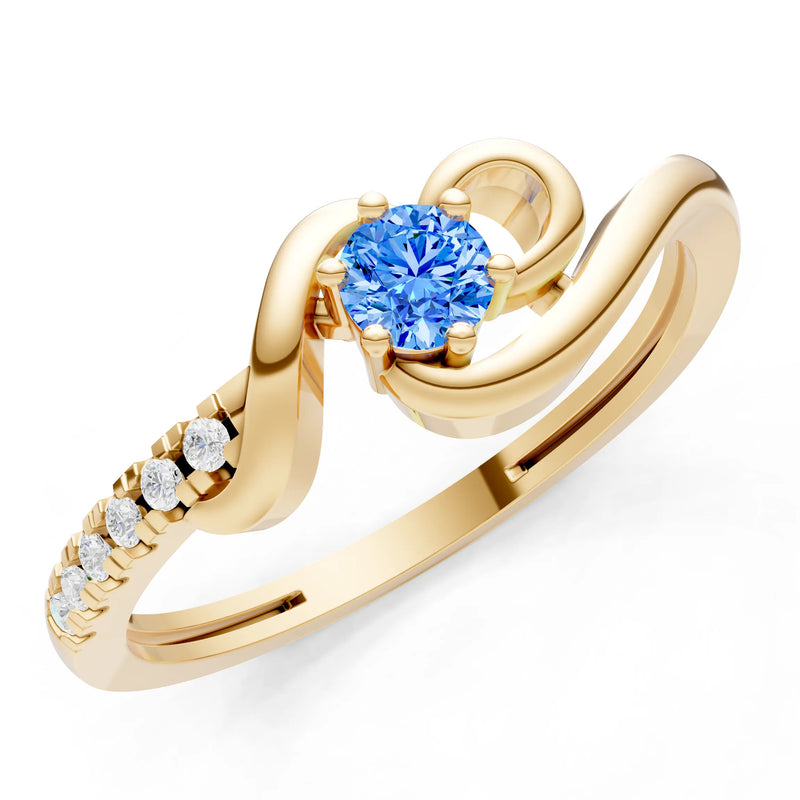 Twist Pavé Accent Tiny Solitaire Ring