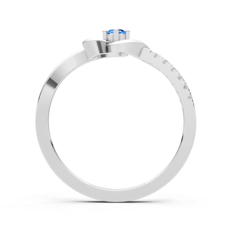 Twist Pavé Accent Tiny Solitaire Ring