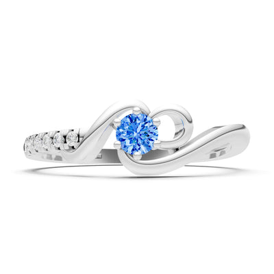 Twist Pavé Accent Tiny Solitaire Ring