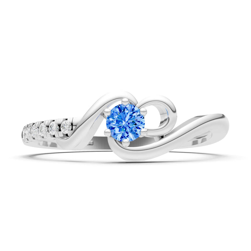 Twist Pavé Accent Tiny Solitaire Ring