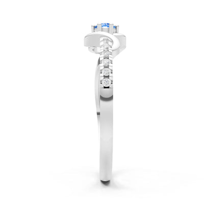 Twist Pavé Accent Tiny Solitaire Ring