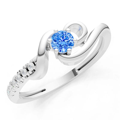 Twist Pavé Accent Tiny Solitaire Ring