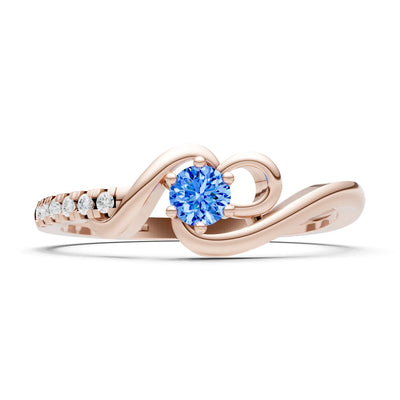 Twist Pavé Accent Tiny Solitaire Ring