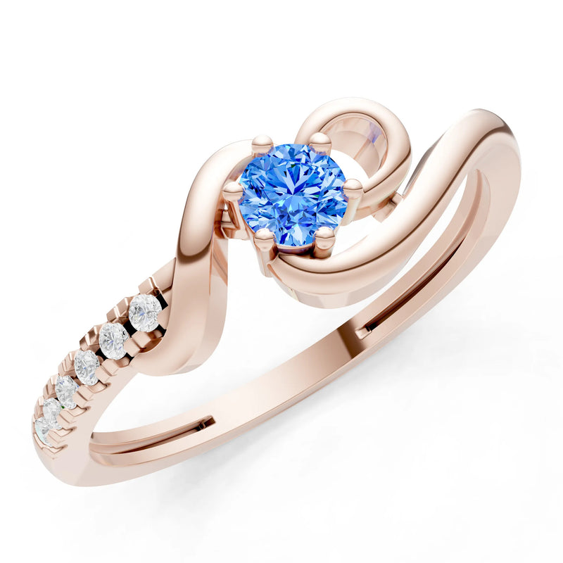 Twist Pavé Accent Tiny Solitaire Ring