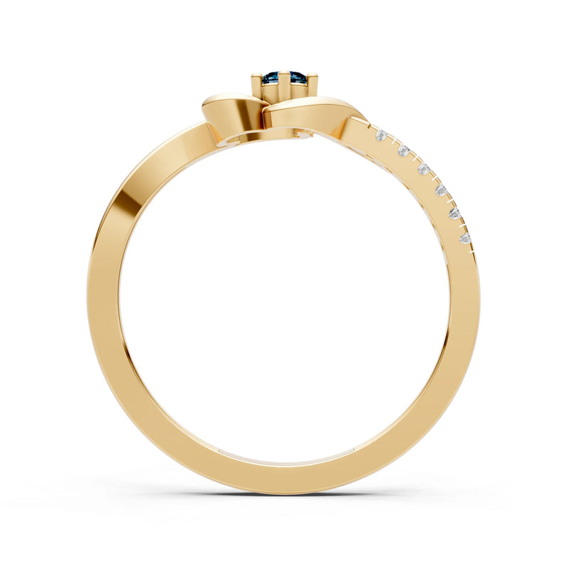 Twist Pavé Accent Tiny Solitaire Ring