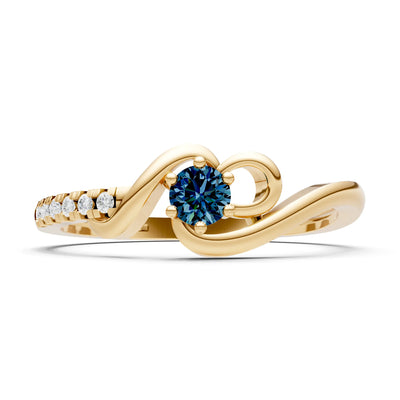 Twist Pavé Accent Tiny Solitaire Ring