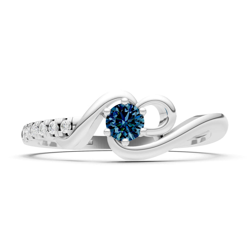 Twist Pavé Accent Tiny Solitaire Ring