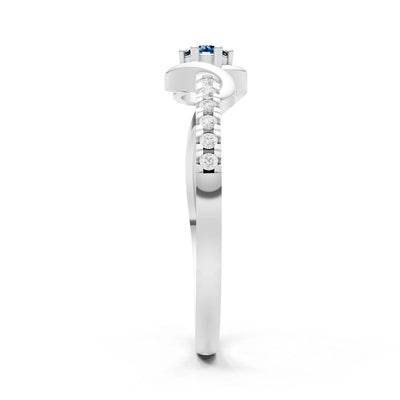 Twist Pavé Accent Tiny Solitaire Ring