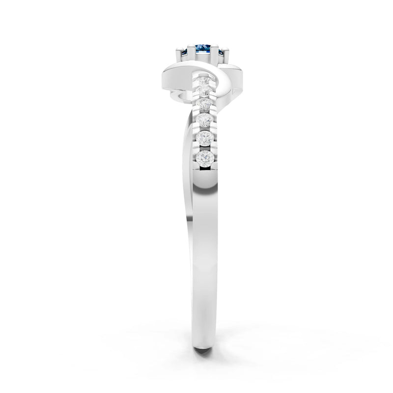 Twist Pavé Accent Tiny Solitaire Ring
