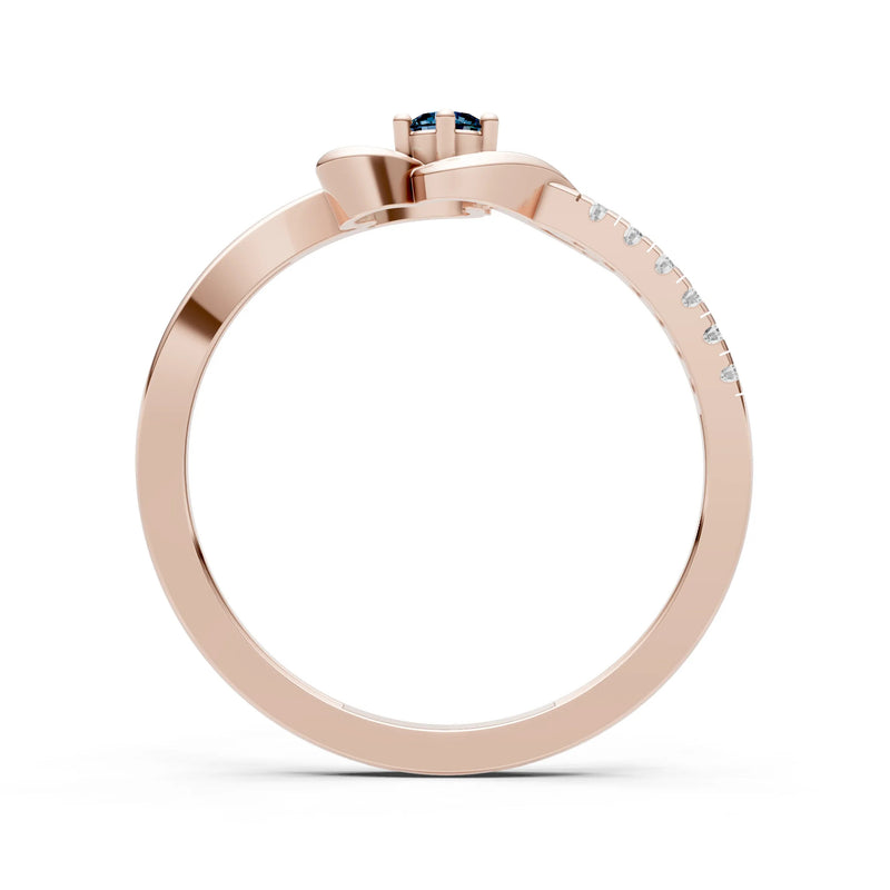 Twist Pavé Accent Tiny Solitaire Ring