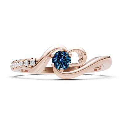 Twist Pavé Accent Tiny Solitaire Ring