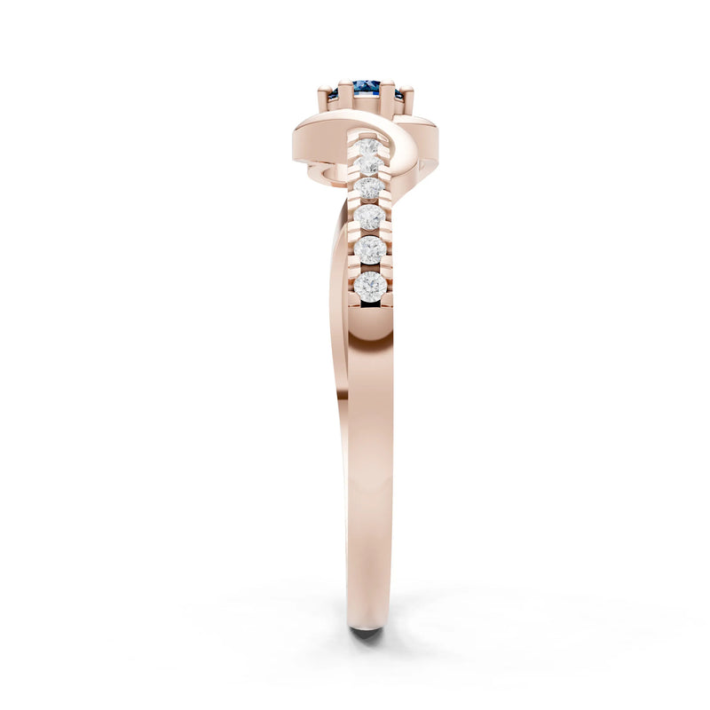 Twist Pavé Accent Tiny Solitaire Ring