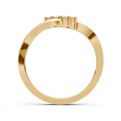 Wave Cluster Prong Ring - Round