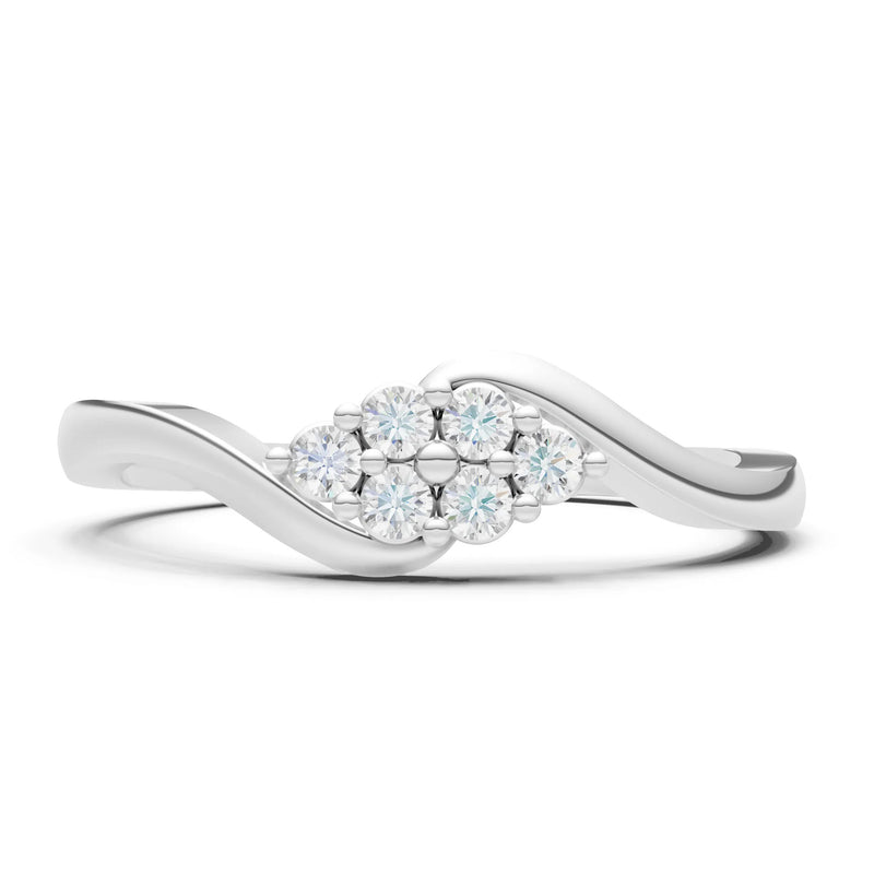 Wave Cluster Prong Ring - Round