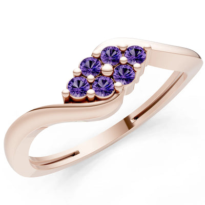 Wave Cluster Prong Ring - Round