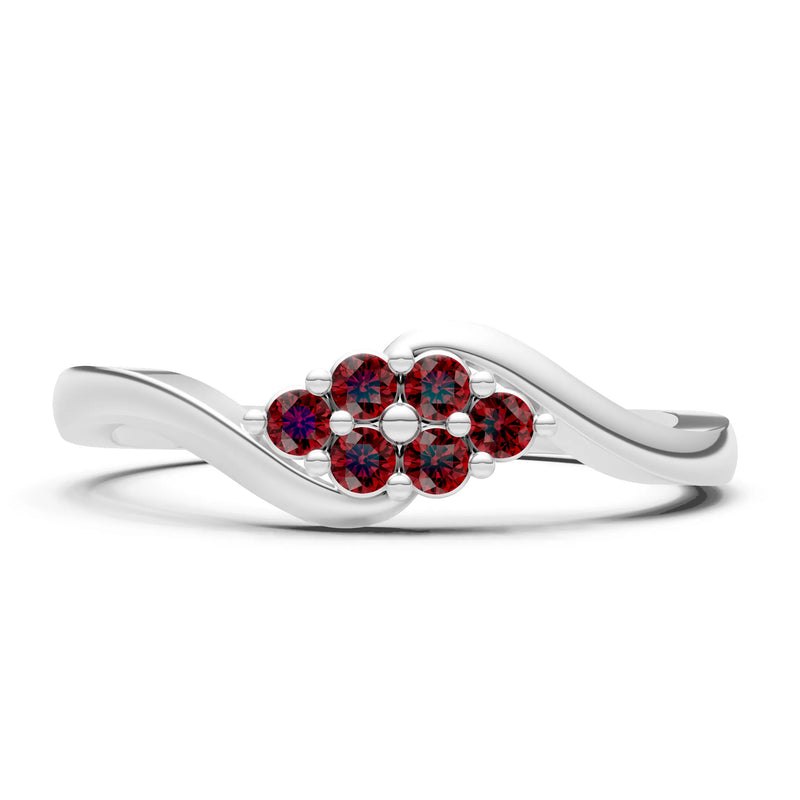 Wave Cluster Prong Ring - Round