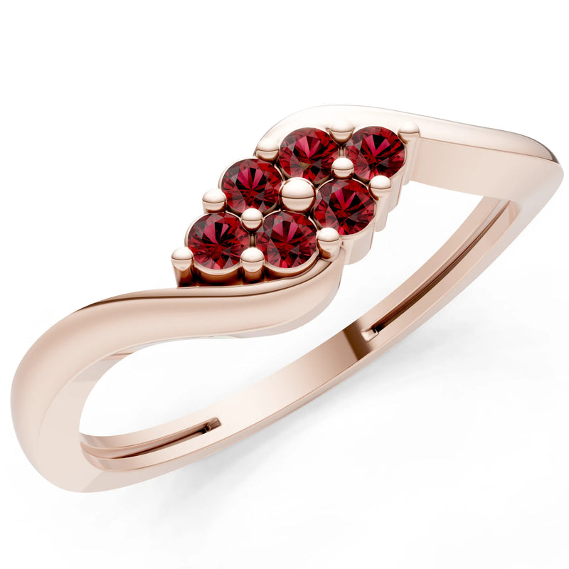 Wave Cluster Prong Ring - Round