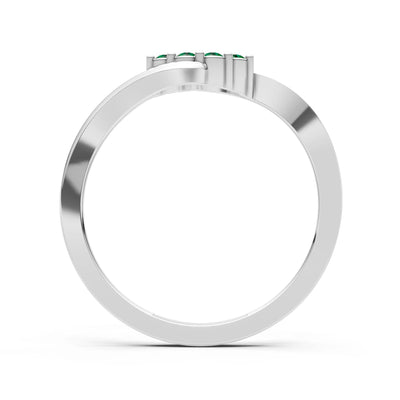 Wave Cluster Prong Ring - Round