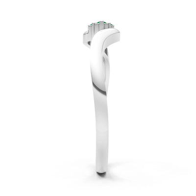 Wave Cluster Prong Ring - Round