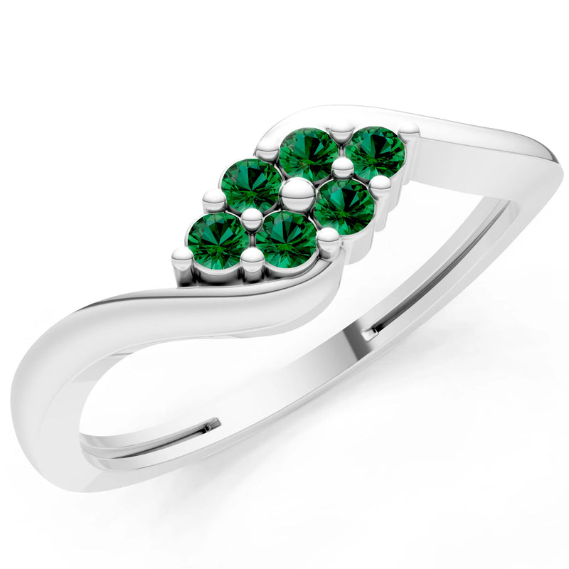 Wave Cluster Prong Ring - Round