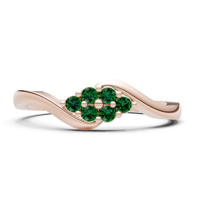 Wave Cluster Prong Ring - Round