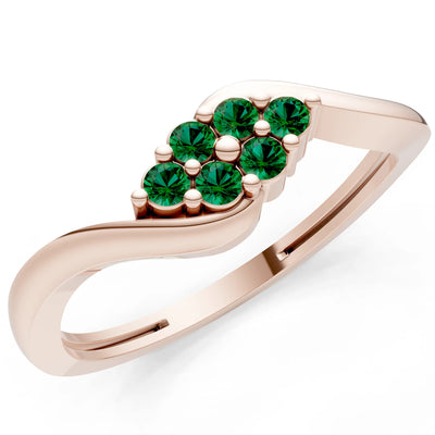 Wave Cluster Prong Ring - Round