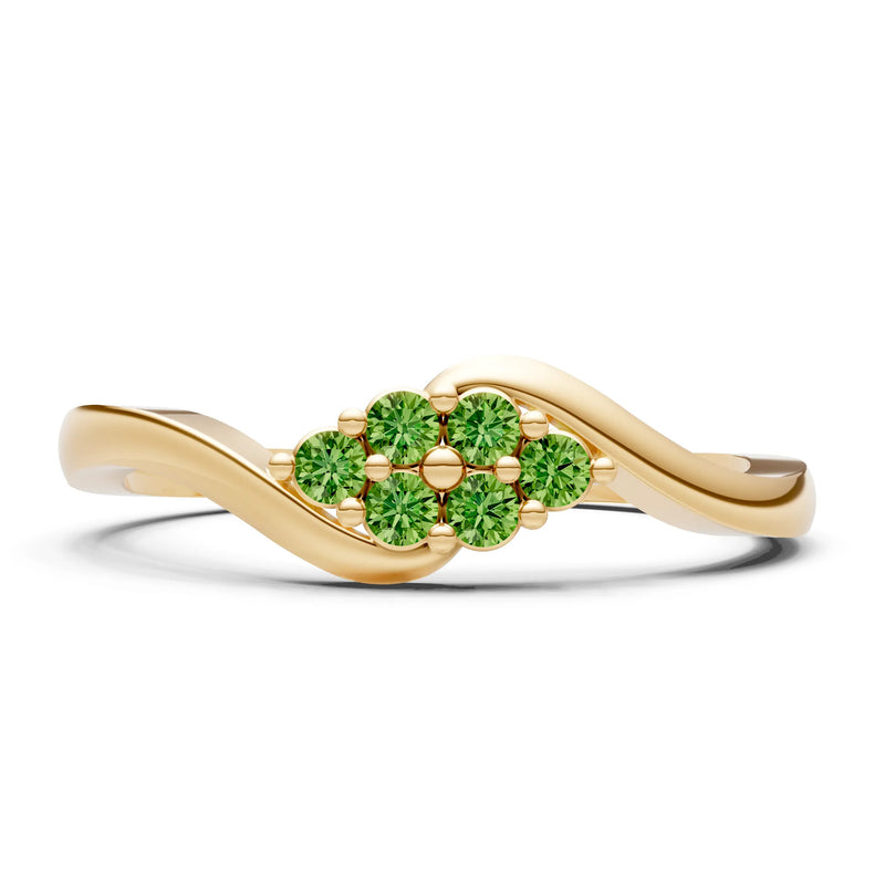Wave Cluster Prong Ring - Round