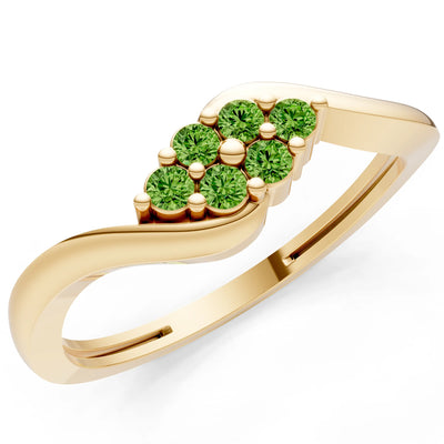 Wave Cluster Prong Ring - Round