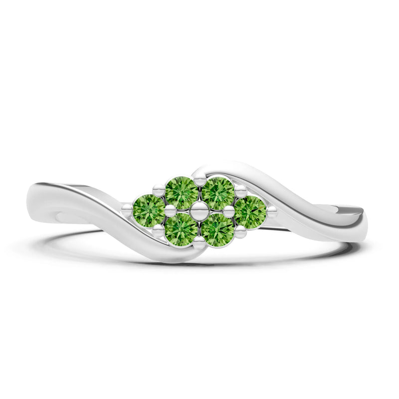Wave Cluster Prong Ring - Round