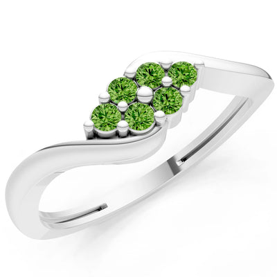 Wave Cluster Prong Ring - Round