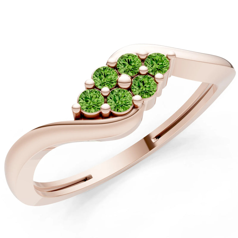 Wave Cluster Prong Ring - Round