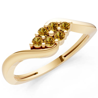 Wave Cluster Prong Ring - Round
